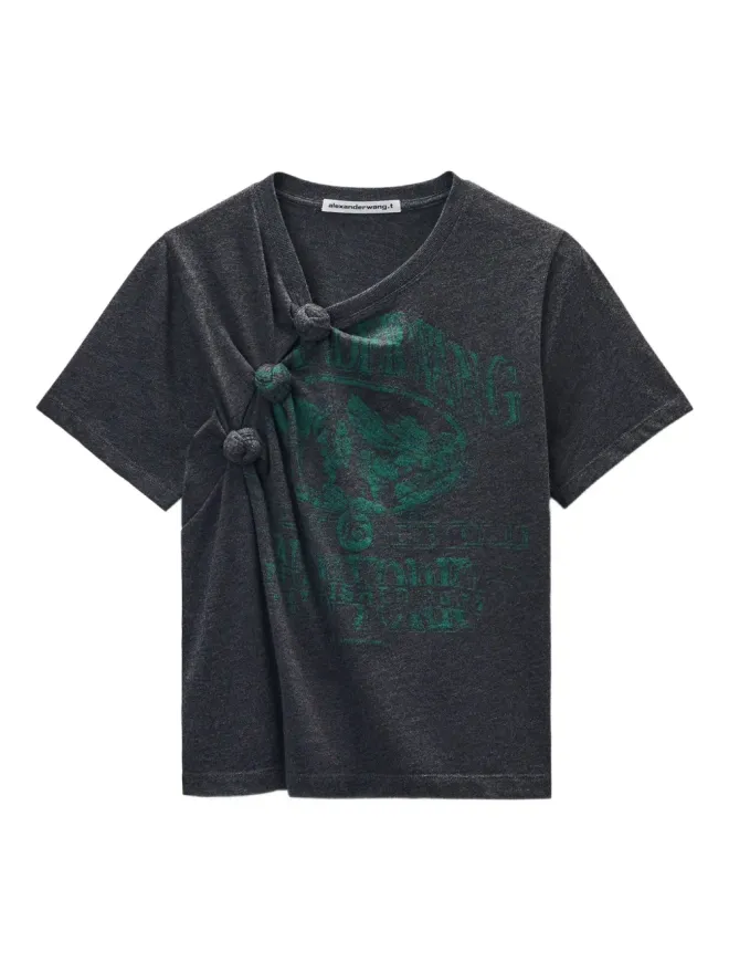 Alexander Wang Alexander Wang 結び目入りグラフィックTシャツ - ブラックの商品画像