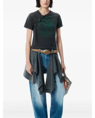 Alexander Wang 結び目入りグラフィックTシャツ - ブラック - サムネイル5