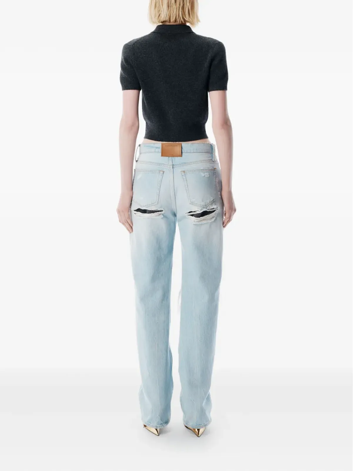 Alexander Wang ロゴパッチ ポロカラー カーディガン - 画像3