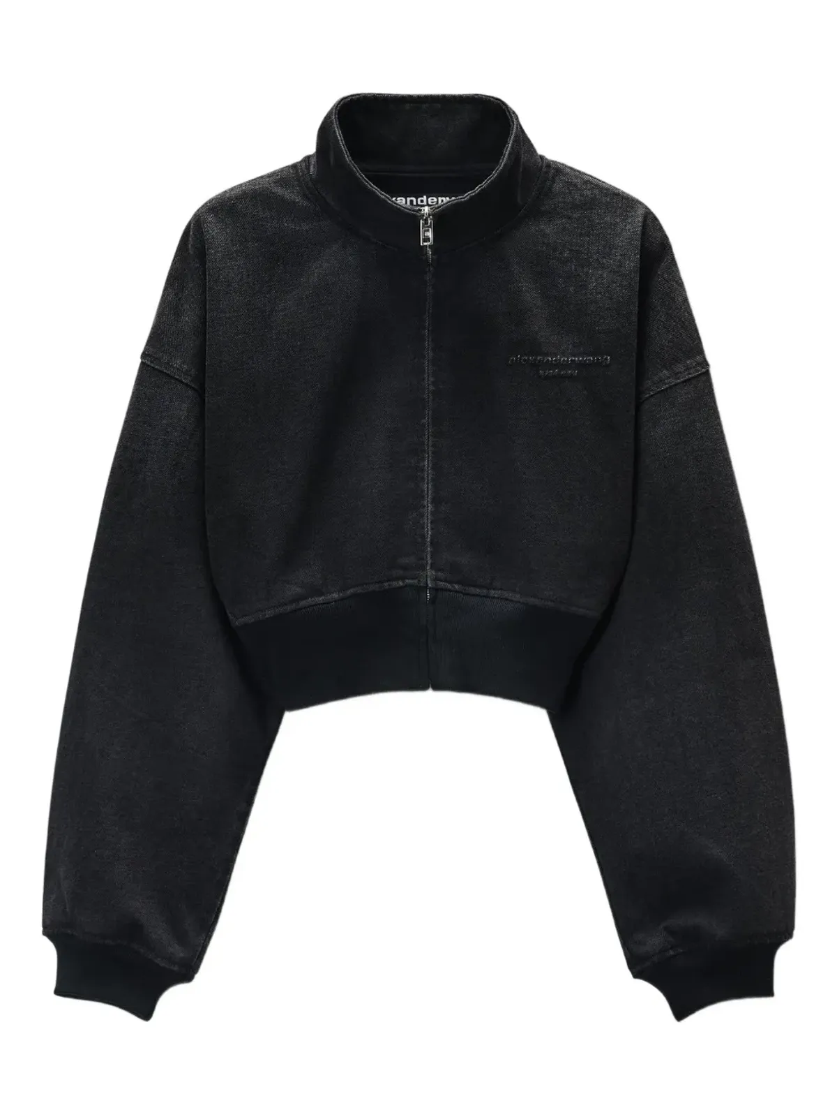 Alexander Wang スタンドカラー ジップアップ ボンバージャケット ブラック - 画像1