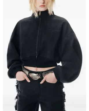 Alexander Wang スタンドカラー ジップアップ ボンバージャケット ブラック - サムネイル4