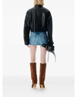 Alexander Wang 褪色折り目デニムスカート ブルー - サムネイル3