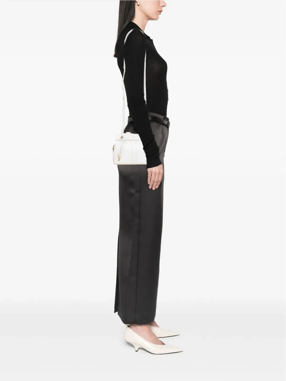 Celine Pre-Owned 2021 ティーン レザー カバス・ド・フランス クロスボディバッグ - ホワイト - 画像2