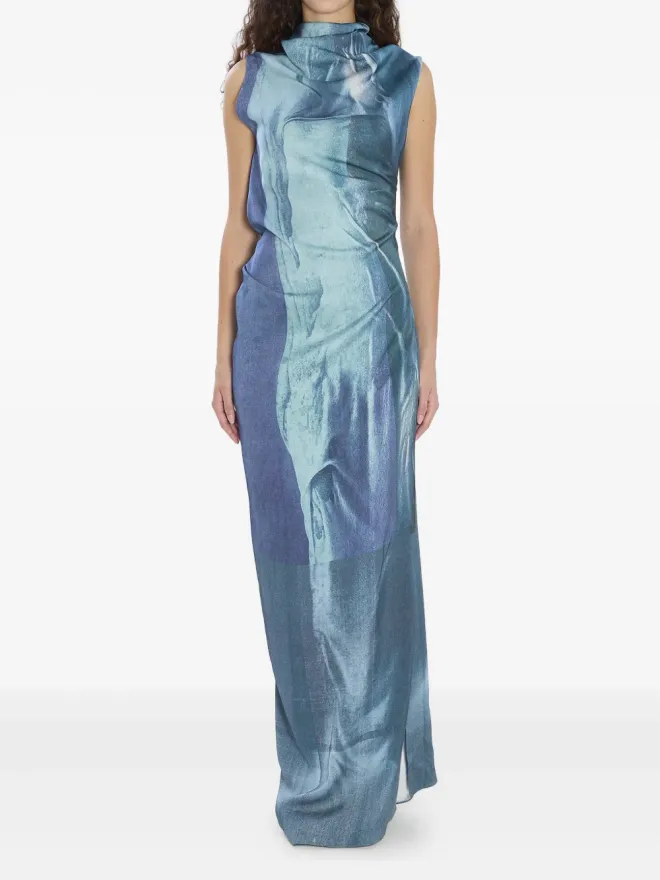 Jean Paul Gaultier Jean Paul Gaultier ジオメトリックプリント マキシドレスの商品画像
