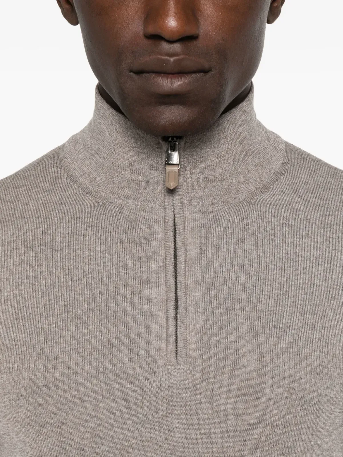Canali ハイネックジップアップセーター - 画像5