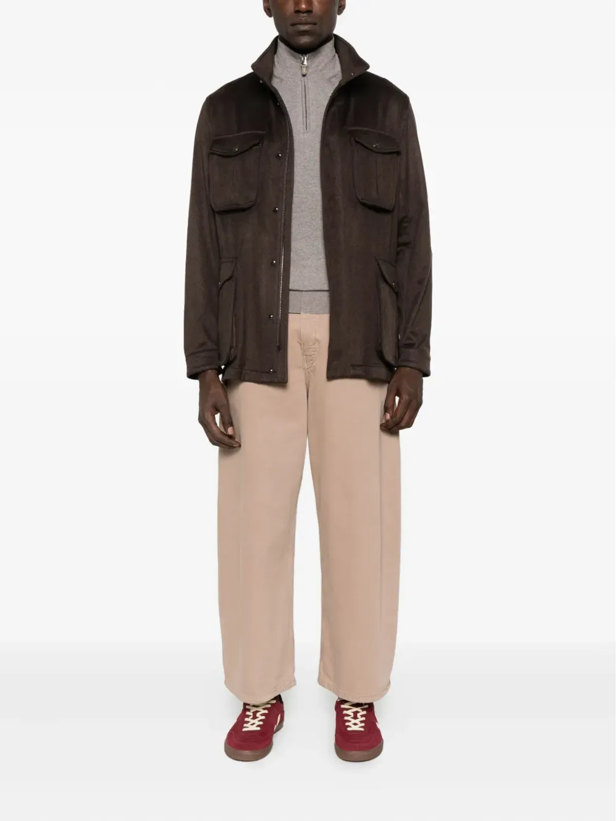 Canali ハイネックジップアップセーター - 画像2