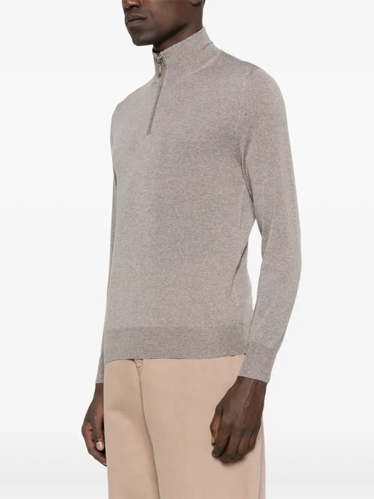 Canali ハイネックジップアップセーター - 画像3