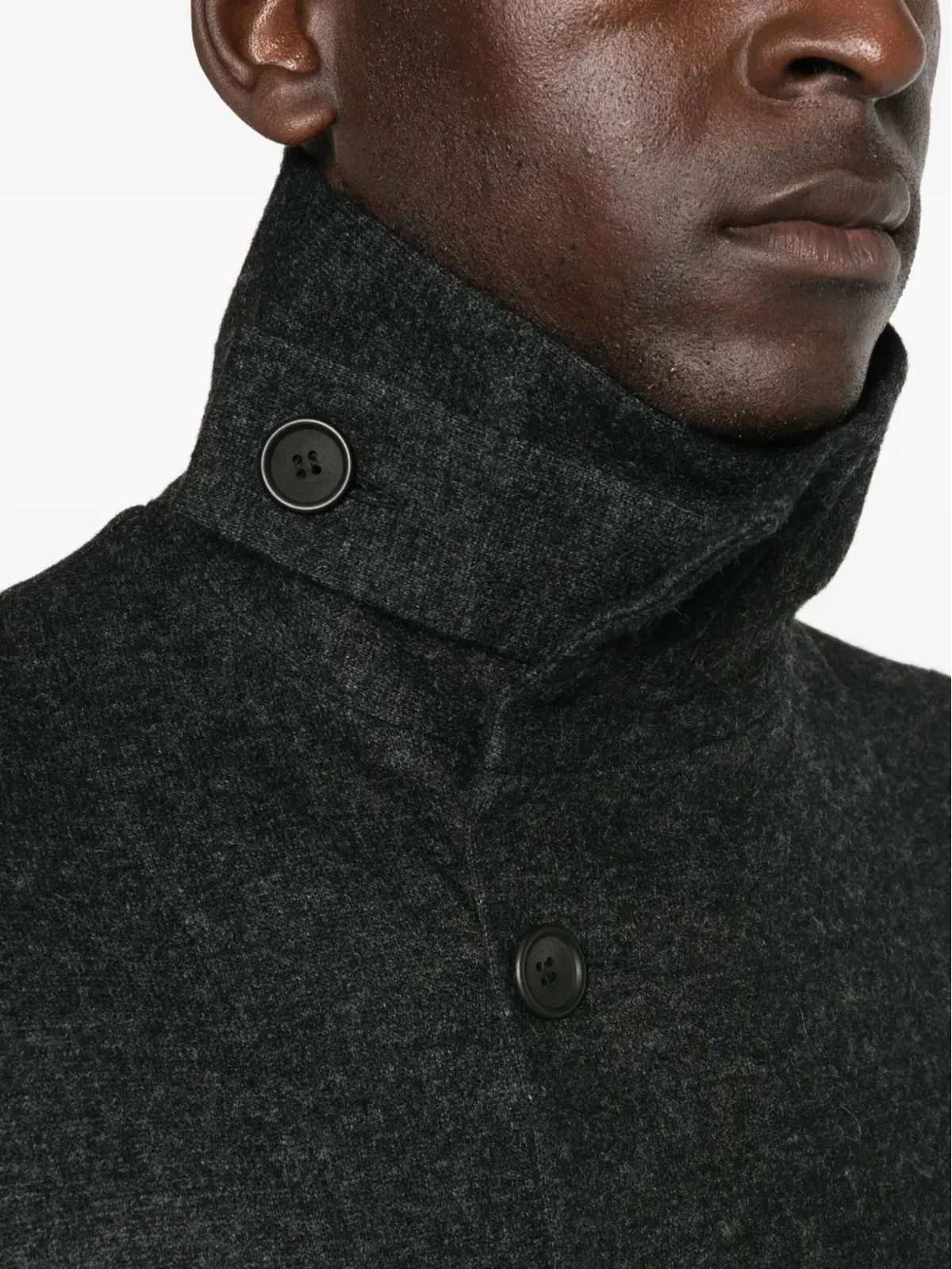 Yohji Yamamoto ボタン留めポケットコート - 画像5