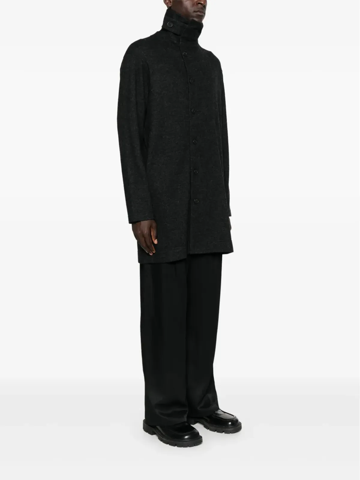 Yohji Yamamoto ボタン留めポケットコート - 画像3