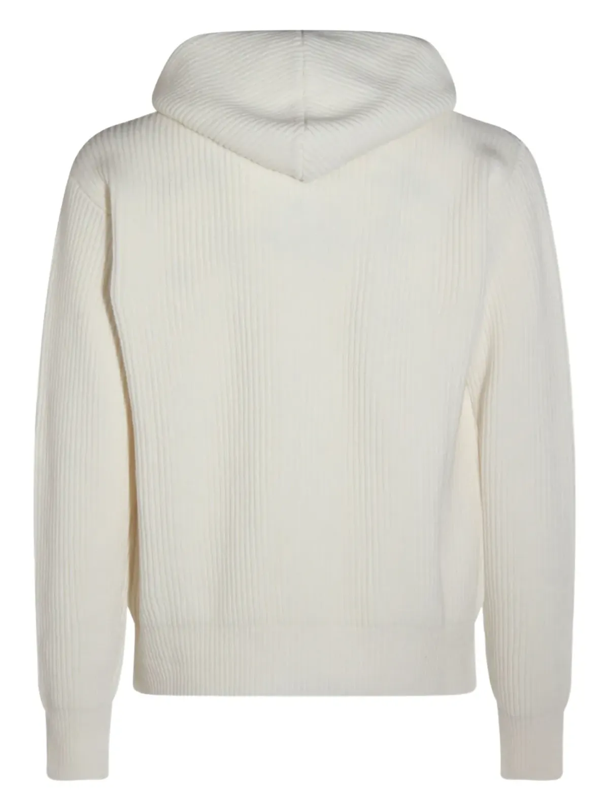 Lardini リブ編みジップアップニットフーディ - 画像2