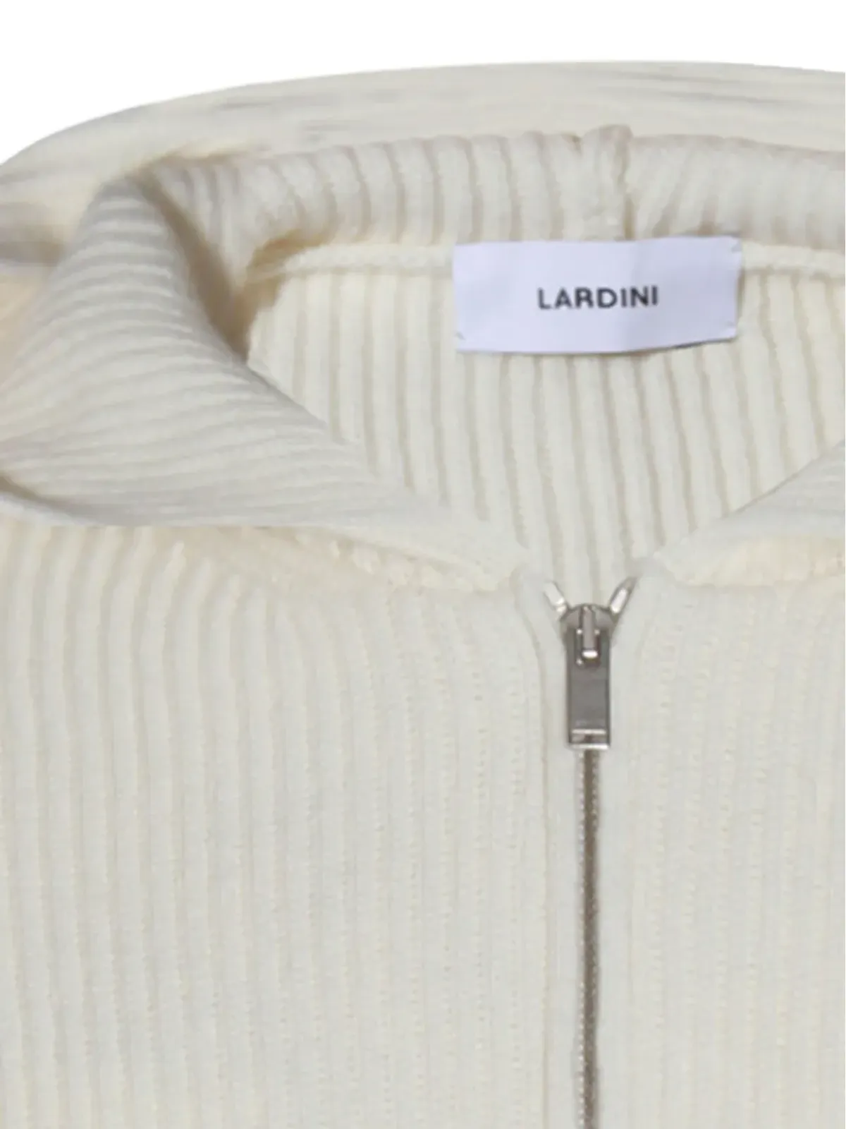 Lardini リブ編みジップアップニットフーディ - 画像4
