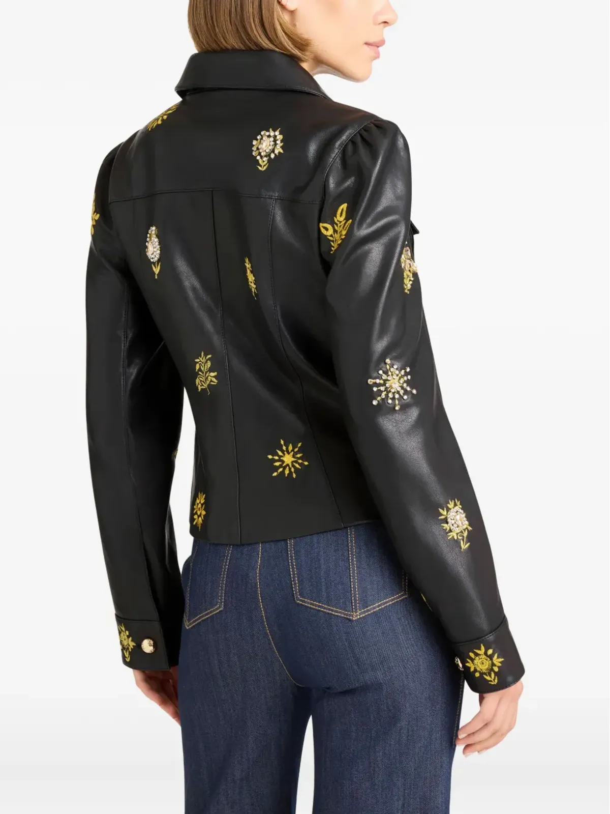 Cinq A Sept Leila Sarita embellished-leather jacket - Black - 画像4