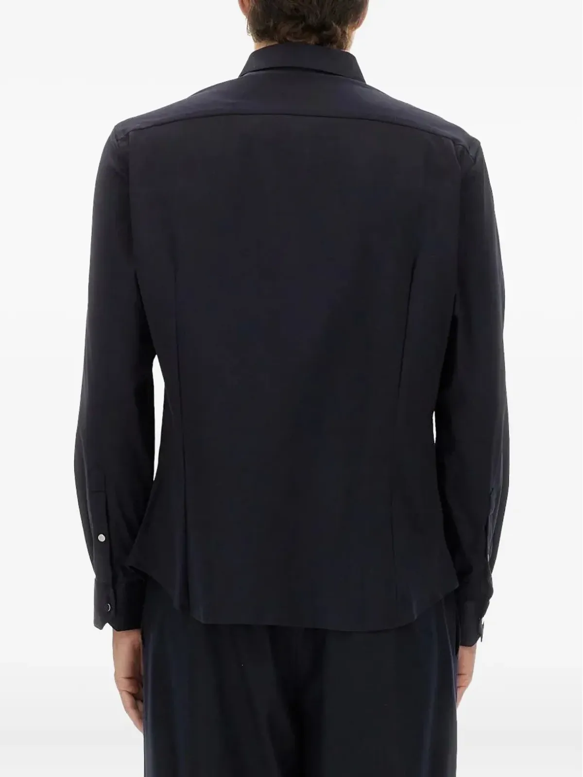 Giorgio Armani 長袖コットンシャツ - ブルー - 画像4