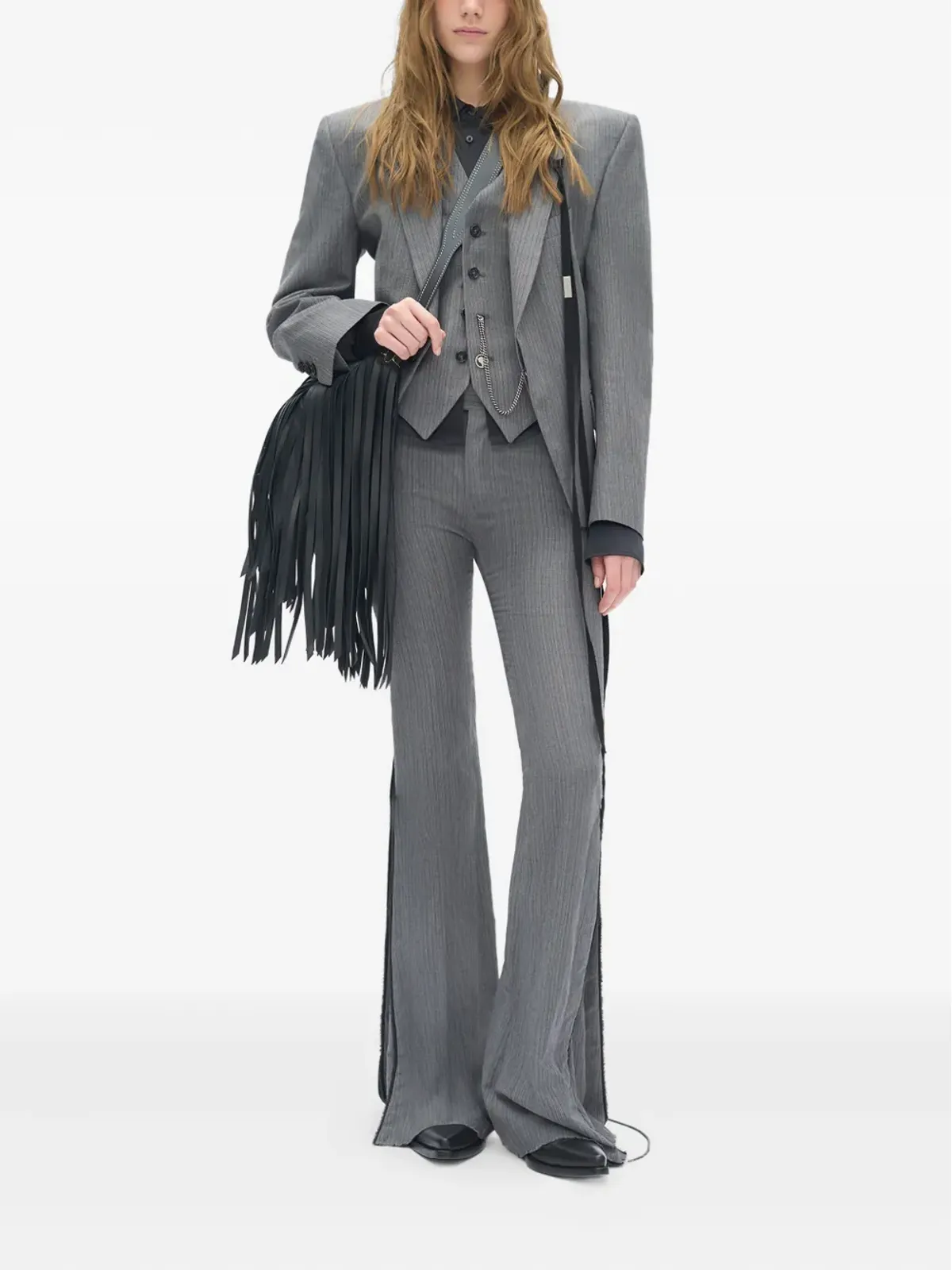 Ann Demeulemeester Vネックベスト - 画像2