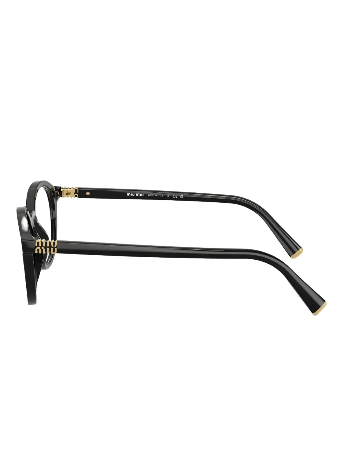 Miu Miu Eyewear ゴールドディテールの眼鏡 - 画像4