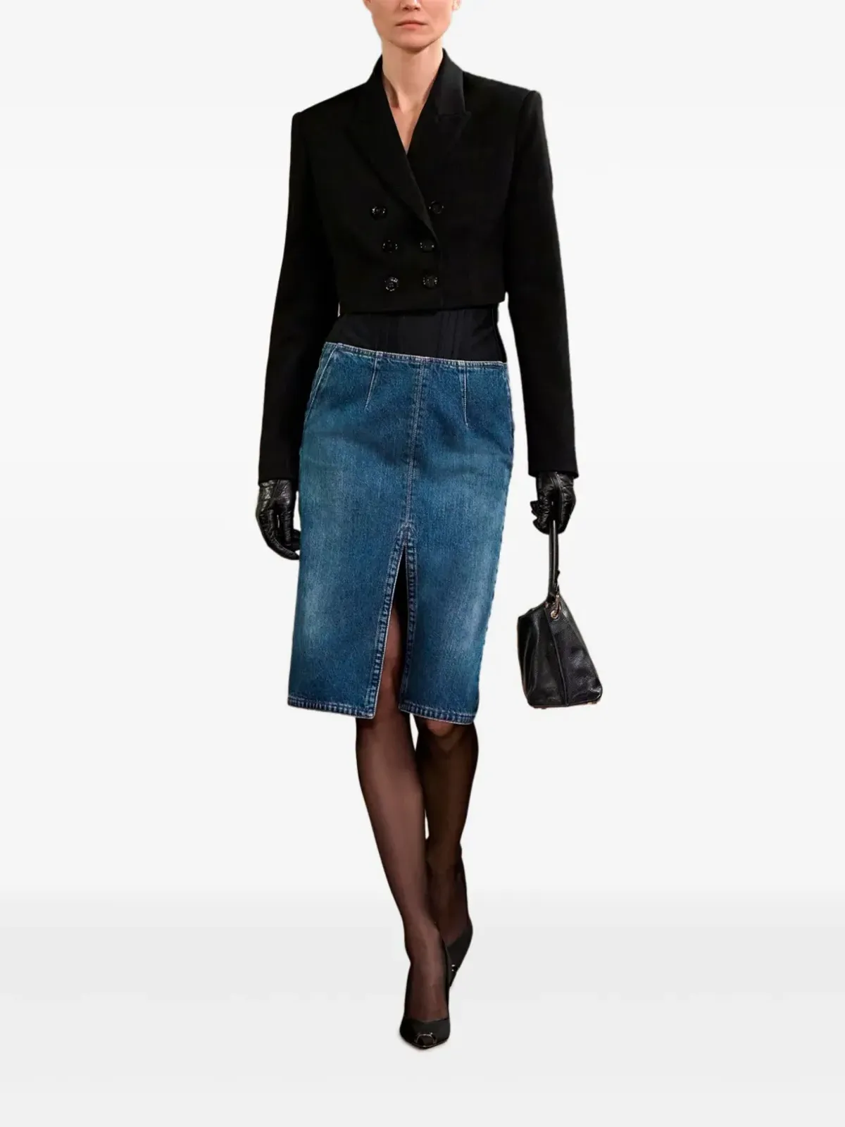 Elisabetta Franchi デニムミディスカート - 画像1