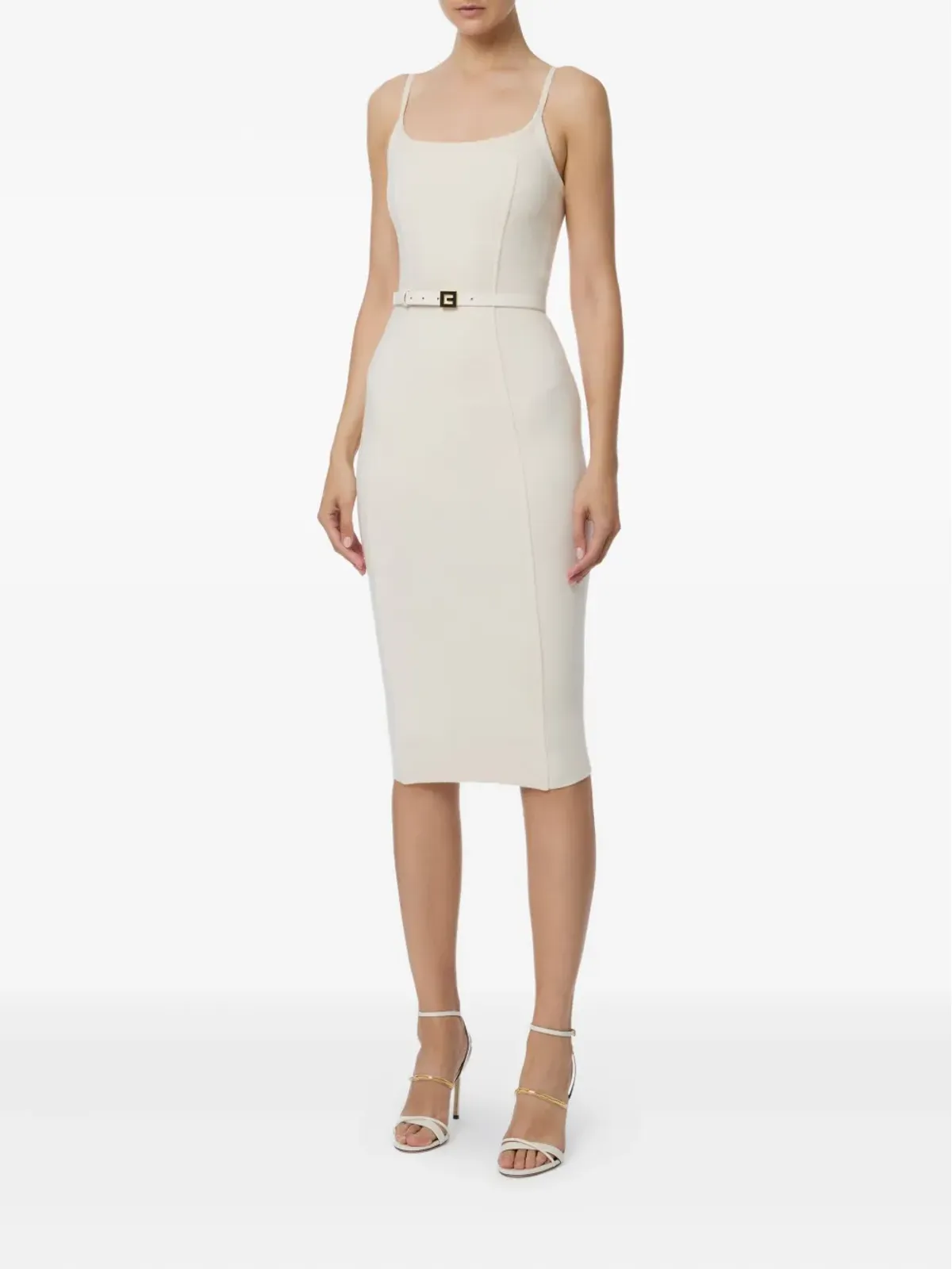 Elisabetta Franchi belted sleeveless dress - 画像2