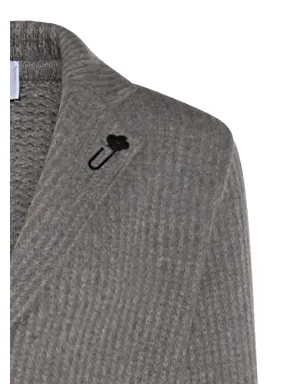 Lardini リブ編みカーディガン - グレー - サムネイル3