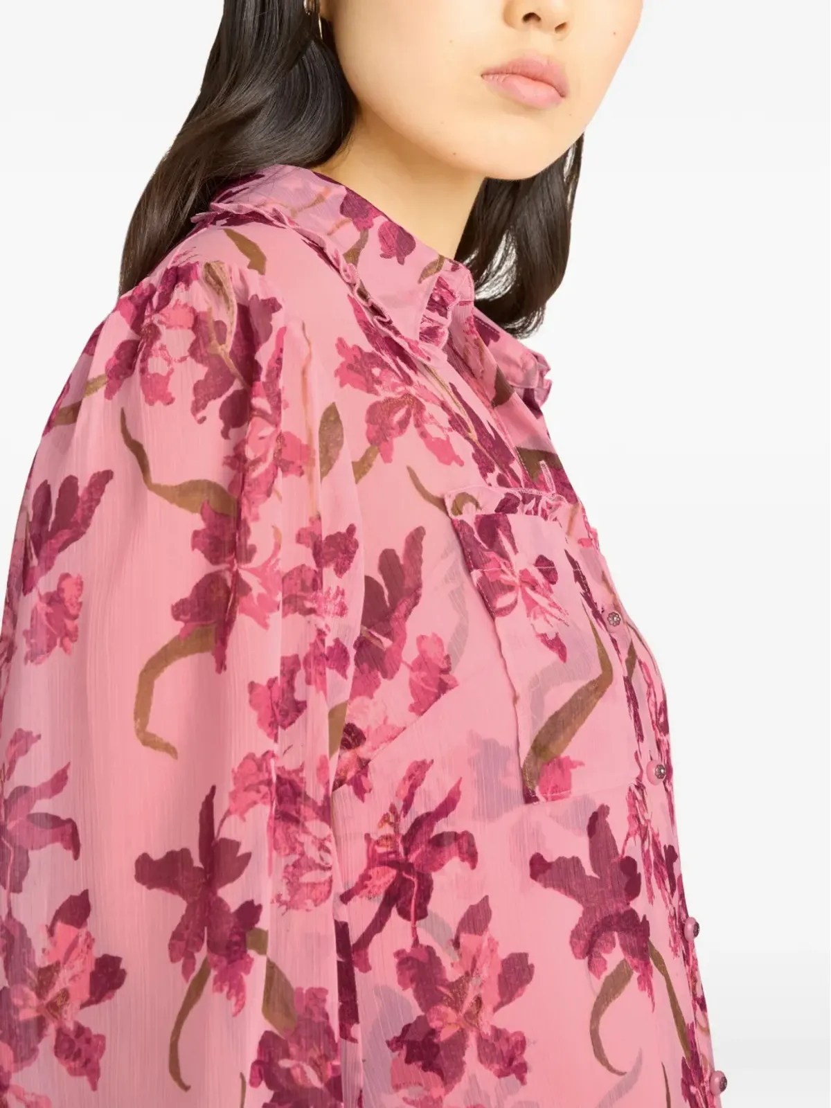 Cinq A Sept floral-print ruffled dress - 画像5