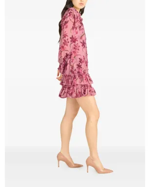 Cinq A Sept floral-print ruffled dress - サムネイル3