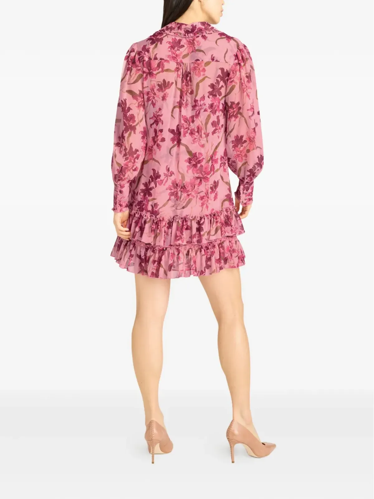 Cinq A Sept floral-print ruffled dress - 画像4