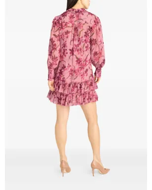 Cinq A Sept floral-print ruffled dress - サムネイル4