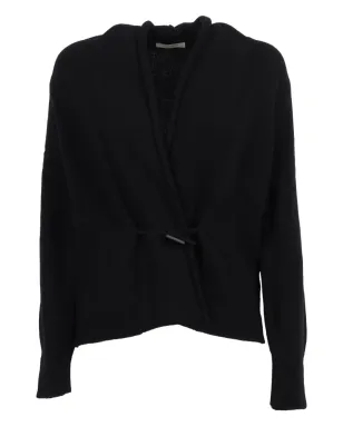 Kangra belted wool cashmere cardigan - Black - サムネイル1