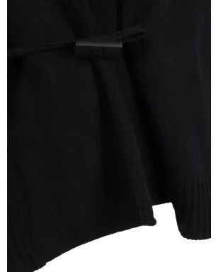 Kangra belted wool cashmere cardigan - Black - サムネイル3