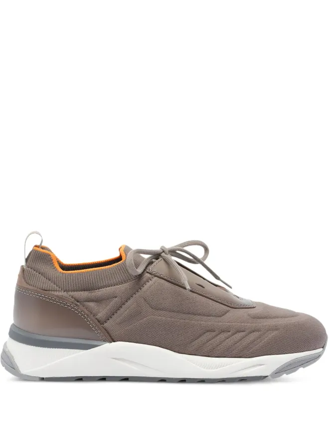 Santoni Santoni ニット編みのレースアップスニーカー - ブラウンの商品画像