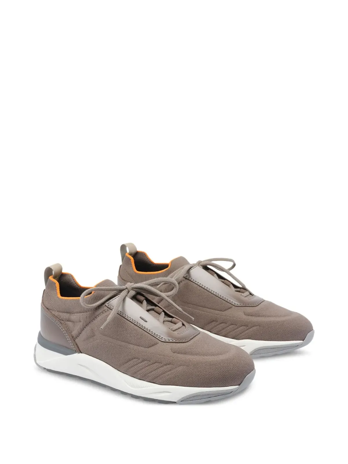 Santoni ニット編みのレースアップスニーカー - ブラウン - 画像2