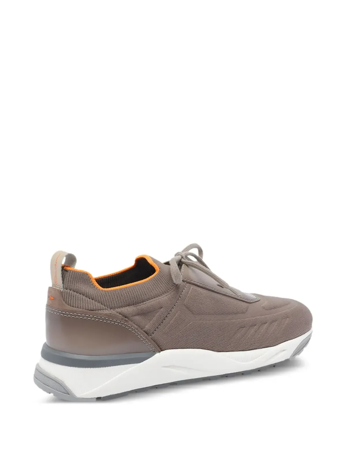 Santoni ニット編みのレースアップスニーカー - ブラウン - 画像4