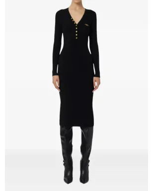 Elisabetta Franchi リブ編みボタン留めミディドレス - サムネイル2