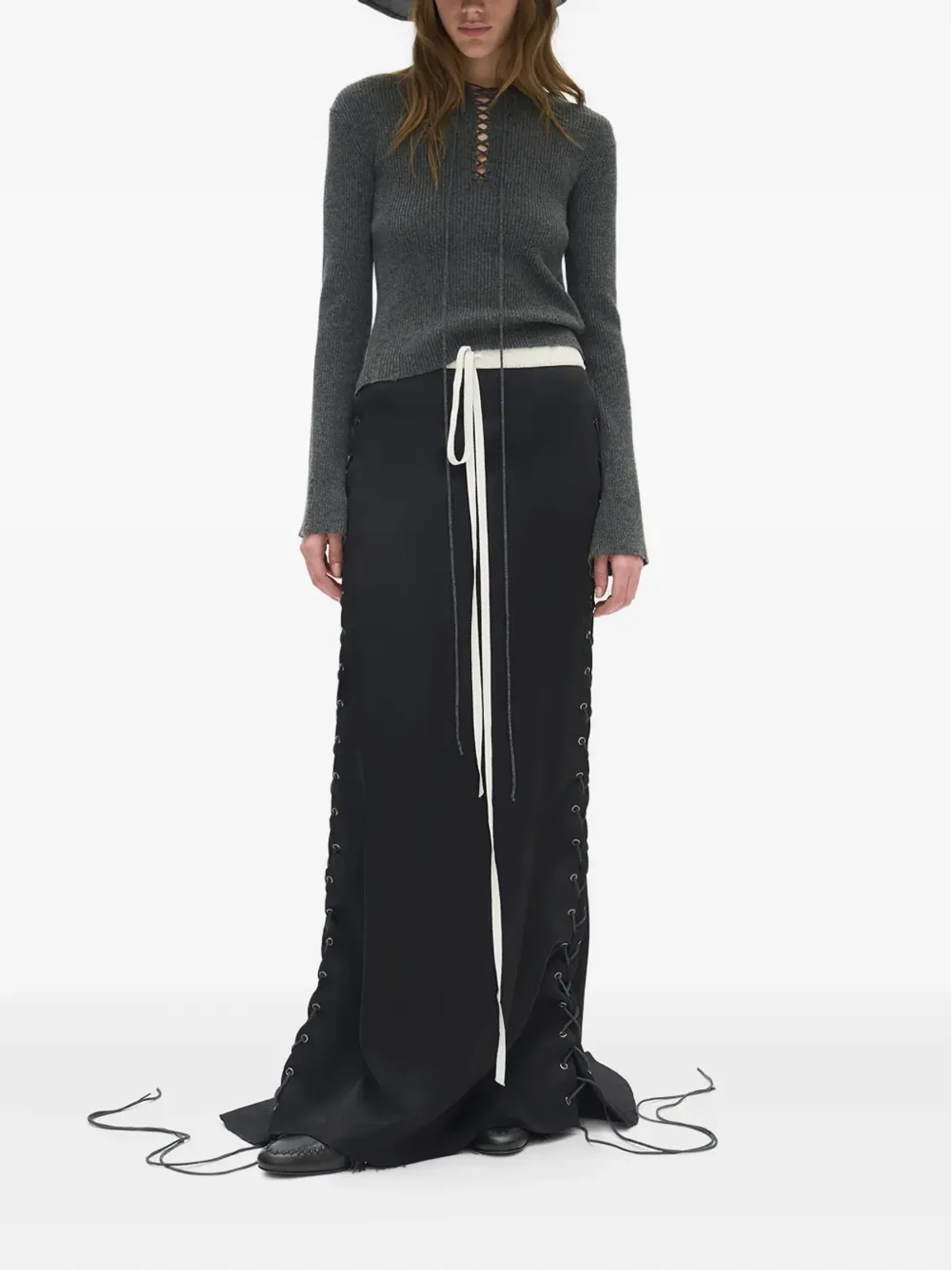 Ann Demeulemeester ディストレストリブトップ - 画像2