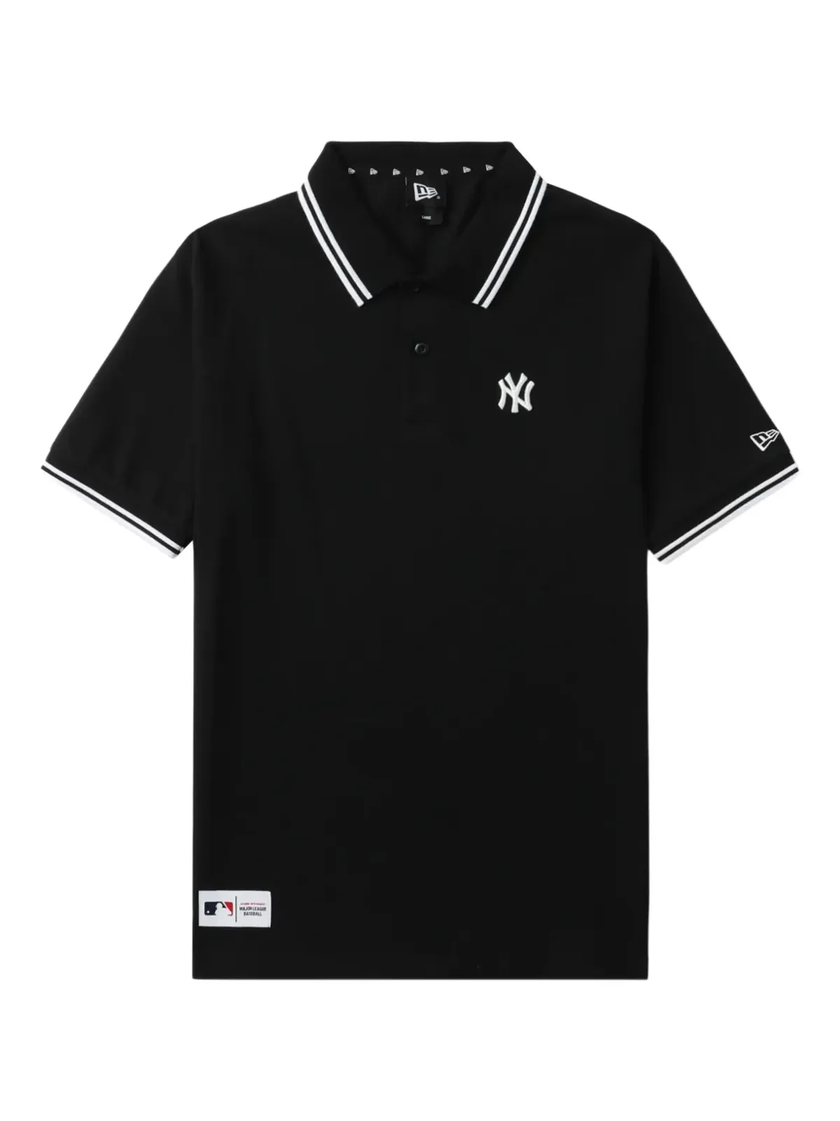 NEW ERA CAP tipped-collar logo polo shirt - Black - 画像1