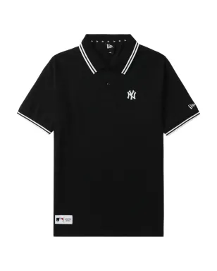 NEW ERA CAP tipped-collar logo polo shirt - Black - サムネイル1
