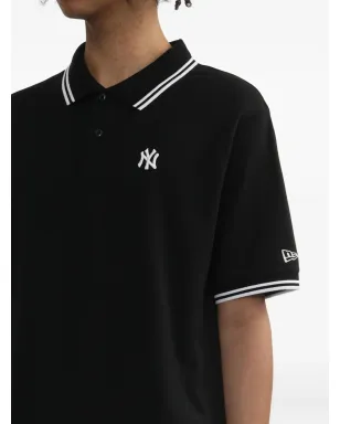 NEW ERA CAP tipped-collar logo polo shirt - Black - サムネイル5