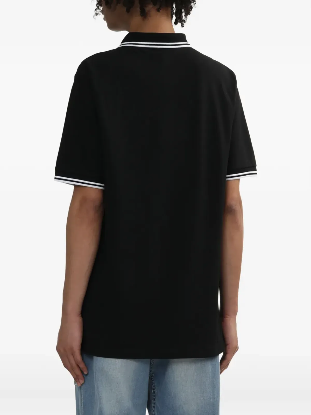 NEW ERA CAP tipped-collar logo polo shirt - Black - 画像4
