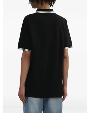 NEW ERA CAP tipped-collar logo polo shirt - Black - サムネイル4