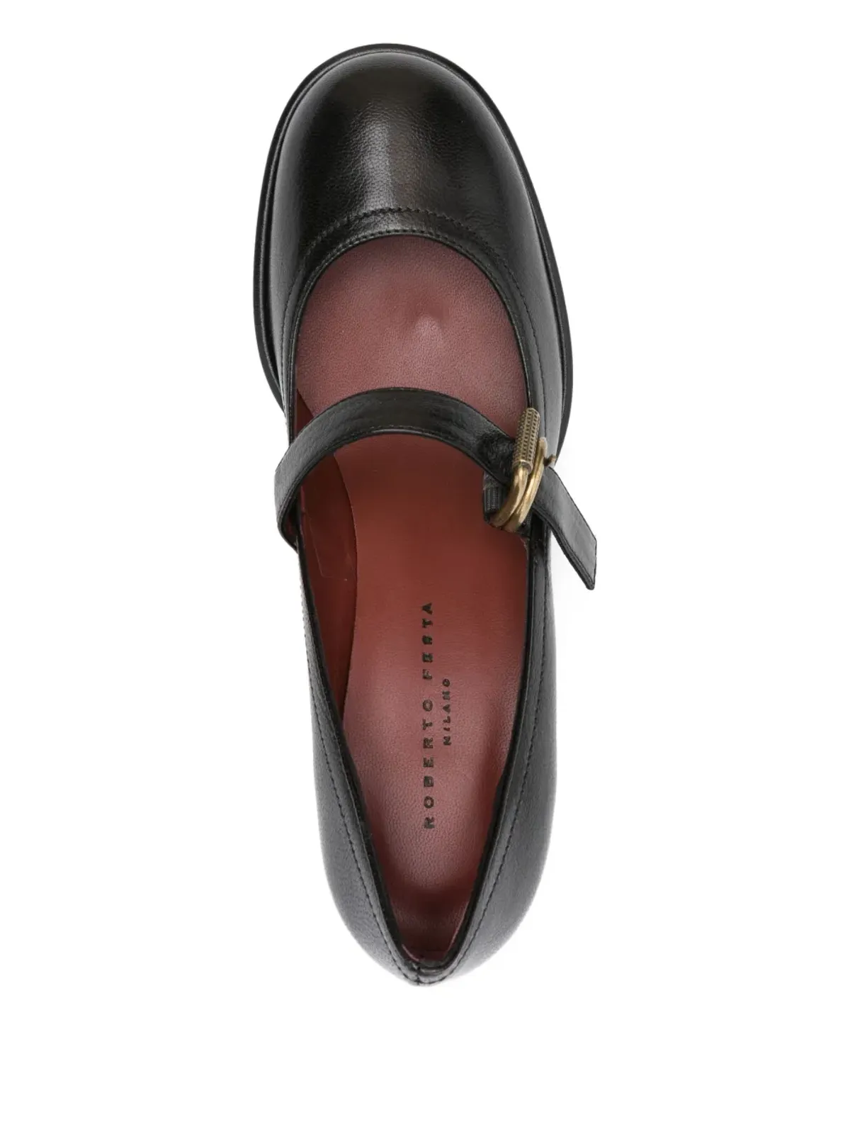 Roberto Festa 75mmバックルストラップ ブロックヒール パンプス - 画像4
