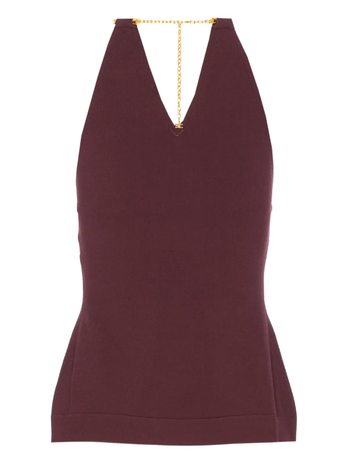 Elisabetta Franchi チェーンネックライン ノースリーブトップ - 画像1