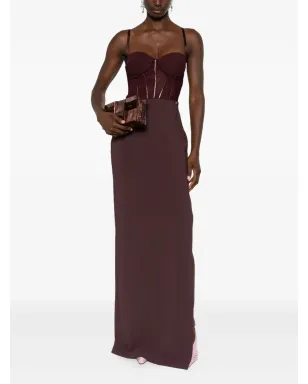 Elisabetta Franchi embellished-corset maxi dress - Red - サムネイル2