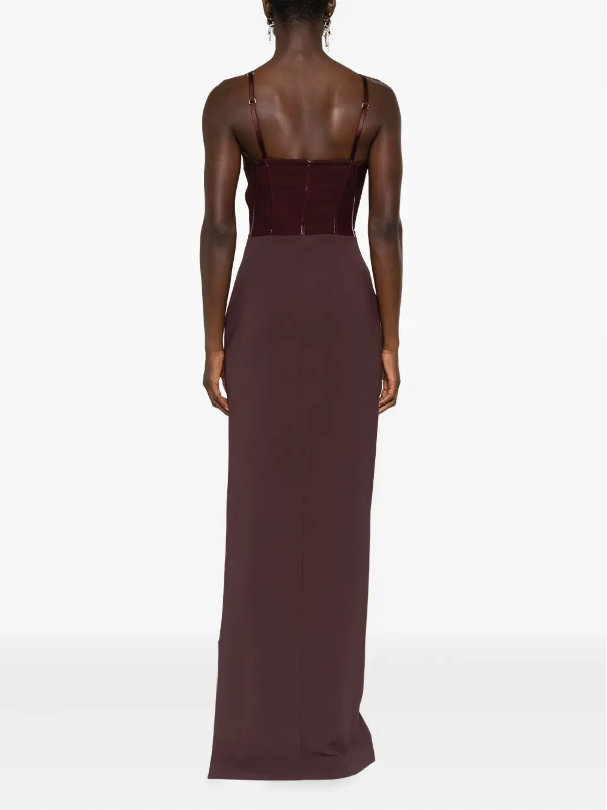 Elisabetta Franchi embellished-corset maxi dress - Red - 画像4