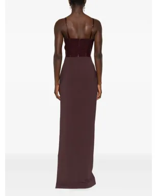 Elisabetta Franchi embellished-corset maxi dress - Red - サムネイル4