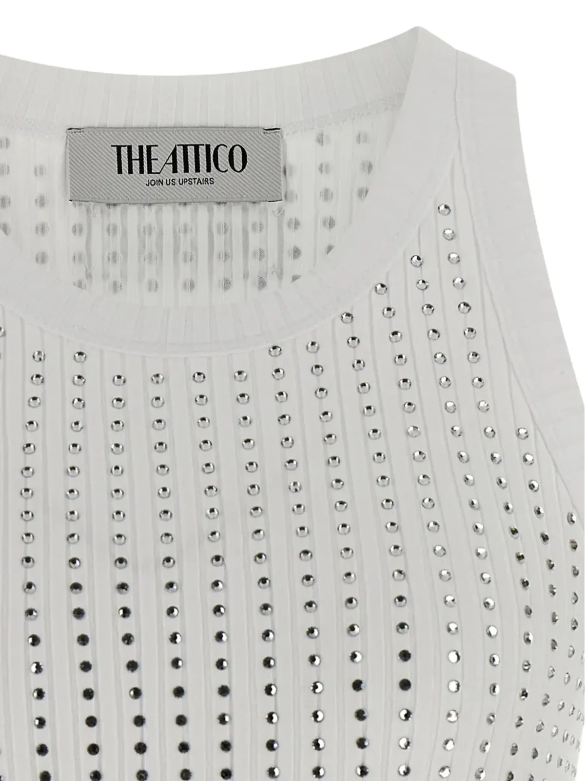 The Attico リブ編みクリスタル装飾タンクトップ - 画像2