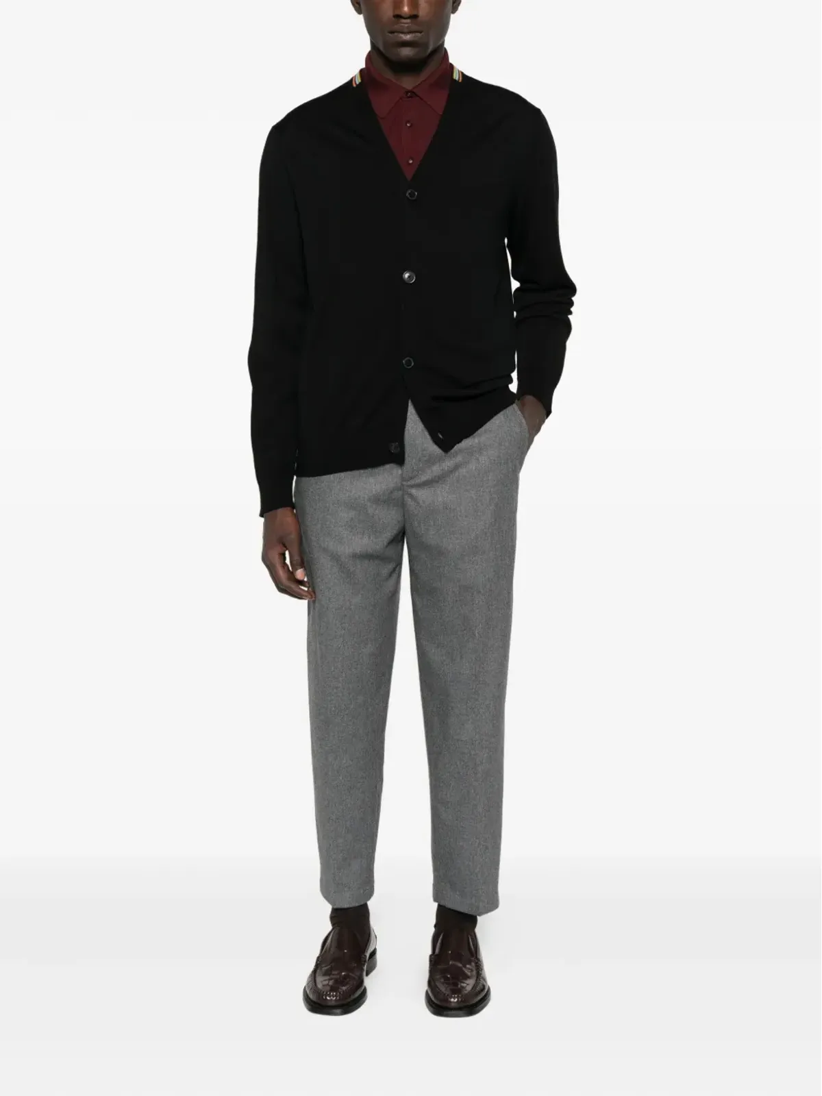 Paul Smith 虹色ストライプのメリノウールカーディガン - 画像2