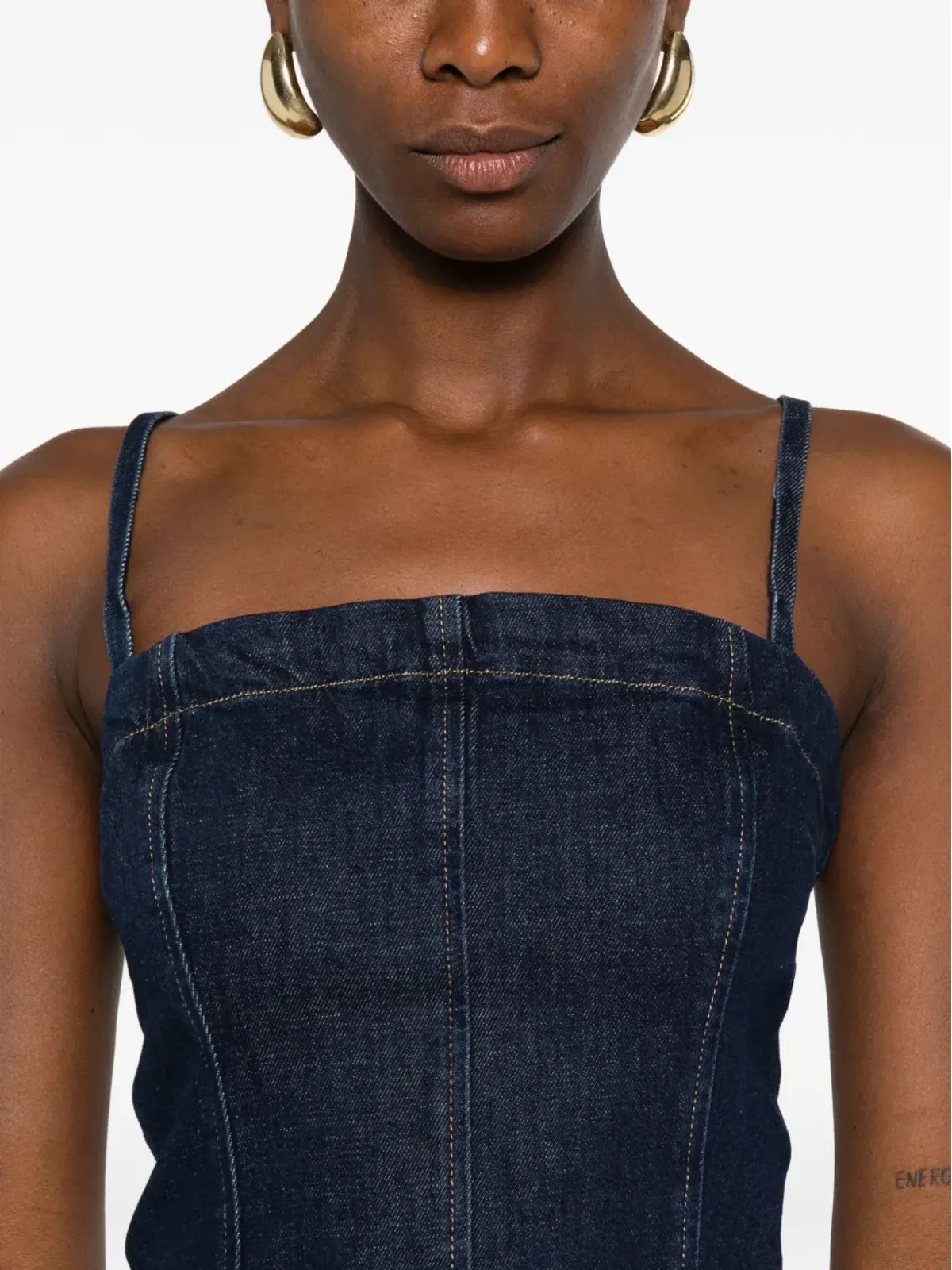 PINKO スパゲッティストラップデニムタンクトップ - 画像5