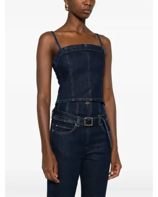 PINKO スパゲッティストラップデニムタンクトップ - サムネイル3