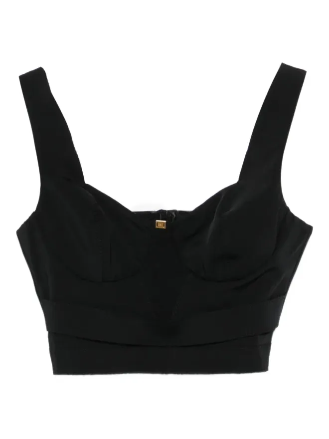 Elisabetta Franchi Elisabetta Franchi ハートネック・クロップドトップ ブラックの商品画像