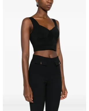 Elisabetta Franchi ハートネック・クロップドトップ ブラック - サムネイル3