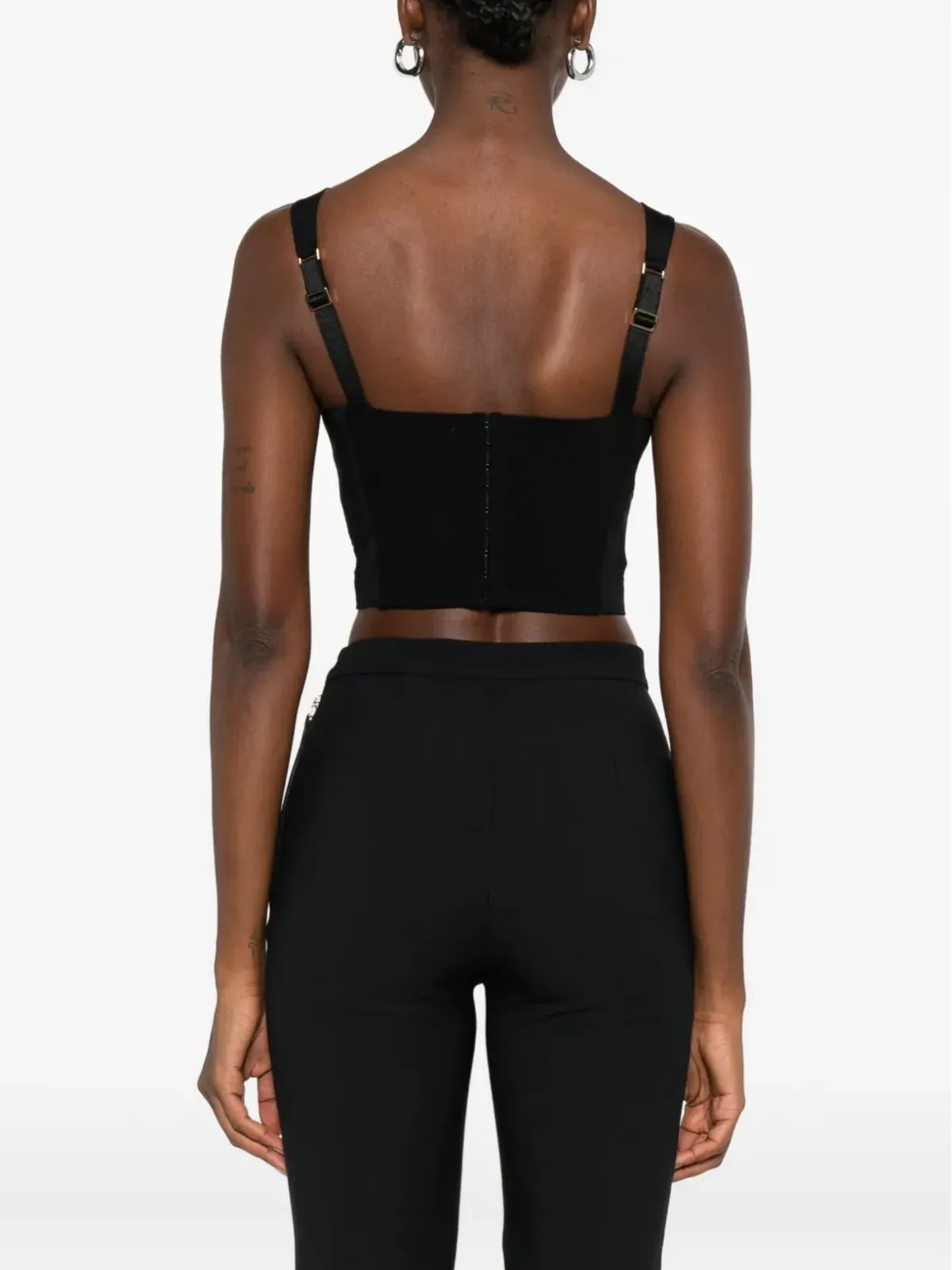 Elisabetta Franchi ハートネック・クロップドトップ ブラック - 画像4
